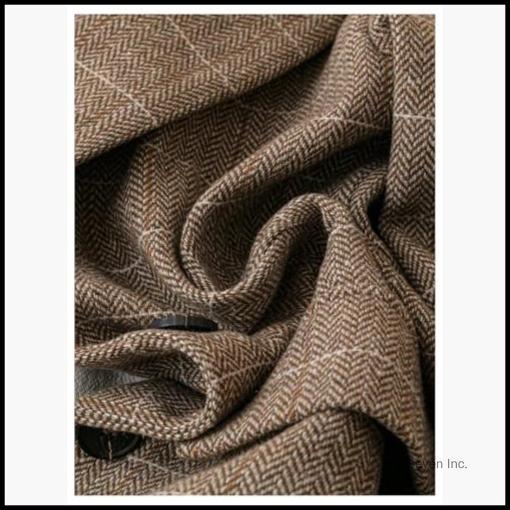 Polyester Blend Plaid Blazer Jacket Double-Breast… - image 4